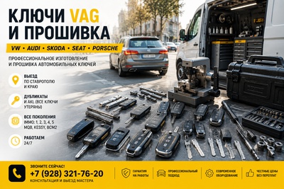 Прошивка ключей VAG в Ставрополе: VW, Audi, Skoda, Porsche